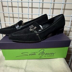 Sesto Meucci Black Suede Slip-On Shoes